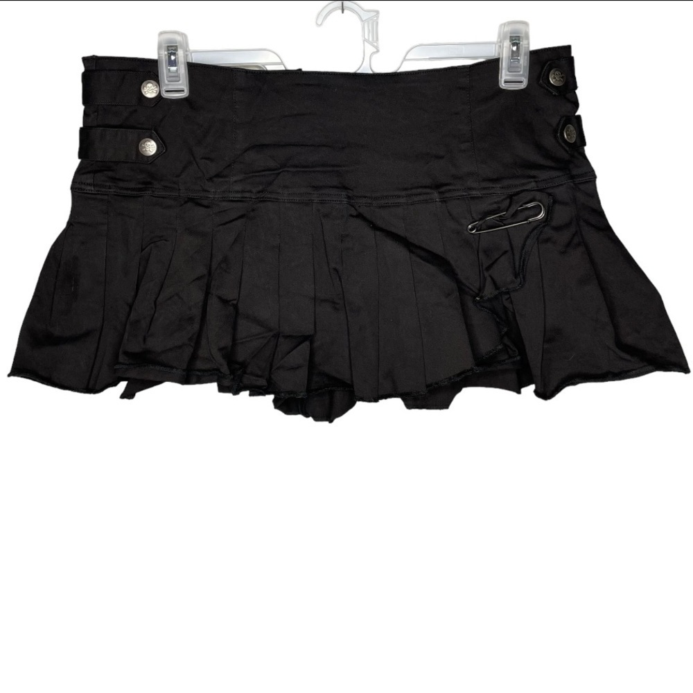 Tripp NYC mini skirt pleated black skull safety pink NWT xxl vintage goth punk